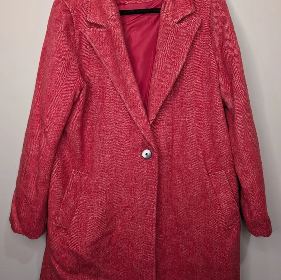 ❤️ APT. 9 Red Herringbone Wool-Blend Coat — Size XXL - Picture 7 of 7
